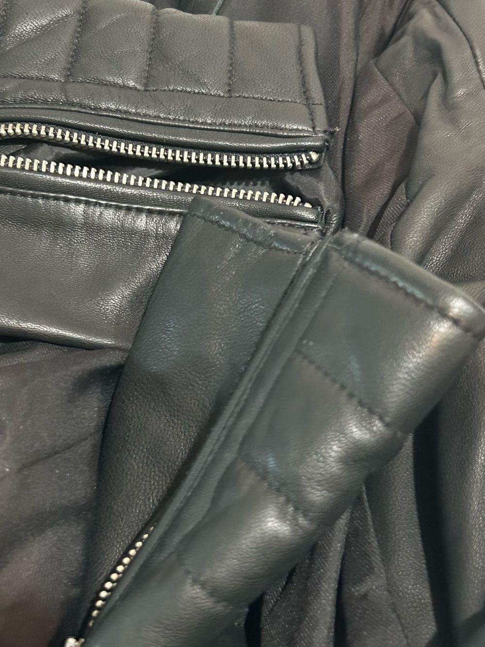 440$ALLSAINTS Steine Black Leather Biker Moto Jacket NWT Size 10 - Picture 10 of 13